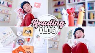 TRYING $200 WORTH OF BTS bt21 x vt MAKEUP FROM YESSTYLE & LIGHT MANGA READING | reading vlog 