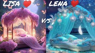 LISA️V/S LENA️CHOOSE YOUR SIDELIVING ROOM️BEDROOMS ️DREAM LAND#trending #viralvideo#videos#lisa