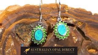 Gold Earrings, Green Earrings, Opal Stud Earrings - Australian Opal Direct | Worldwide Shipping