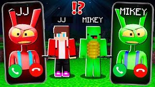 JJ Jax Rabbit vs Mikey Jax Rabbit CALLING to MIKEY and JJ at 3:00am - in Minecraft Maizen