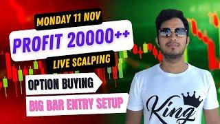 Nifty option buying || Big Bar Entry || price action trading || Live Option Scalping