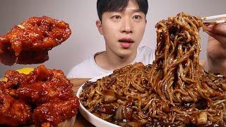 이사 했으니까 짜장면 갑니다 ! ! ! ! 처갓집 매운양념치킨까지 ASMR BLACK BEAN NOODLES SPICY CHICKEN 먹방