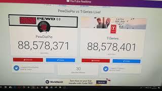 T-Series Surpasses PewDiePie Again! March 9th 2019 - The moment of overtake