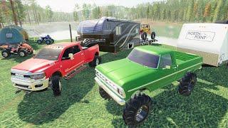 Camping with Millionaires on a private lake | Farming Simulator 19 Camping and Mudding