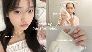 GLOW UP transformation for 2023: self care vlog, korean glass skincare, new hair, nails & facials