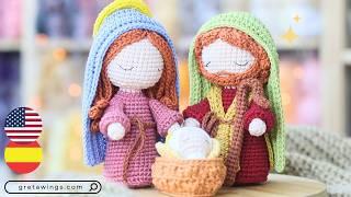 Crochet Mary and Joseph Amigurumi Nativity Set – Step-by-Step Tutorial .@gretawingsdiy