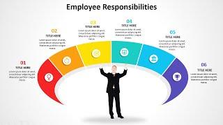 Create 6 Steps Employee Responsibility Slide in PowerPoint. Tutorial No. 935