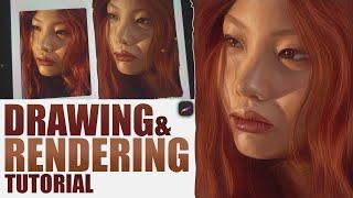 Drawing + Rendering Portrait Tutorial - Procreate