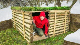 Alone built a dugout in the forest. From the beginning to the end