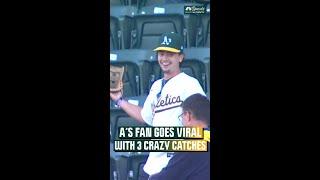 A's fan goes viral for three crazy catches | NBC Sports California