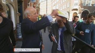 UKIP's Godfrey Bloom hits reporter Michael Crick with party brochure