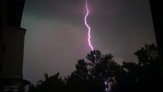 Powerfull HP Supercell! Scary lightning strike 07-08-2023/Мощная суперячейка, жуткий треск молний!