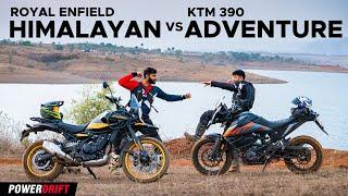 Royal Enfield Himalayan vs KTM 390 Adventure: The best sub 500cc ADV bike is? | 4K | PowerDrift