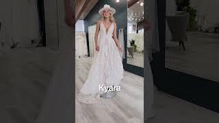 Rustic wedding dresses for the boho bride...A wedding dress shopping vlog. #shorts