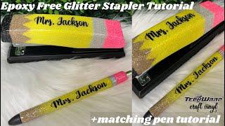 Epoxy Free Glitter Stapler Using Crystalac Grande Finale|TeckWrap Vinyl Decal|Epoxy Free Glitter Pen