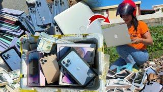 Good Dey !! Found​ Laptop Macbook Pro - Many iphone & A lot of Phone Cracked At the landfill