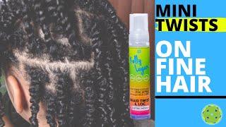 Mini twists on natural hair using mousse. How to get full looking twists.