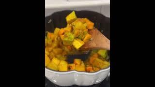 Mulligatawney soup with pumpkin and holiday spices