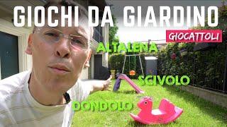 GIOCHI DA GIARDINO per bambini DONDOLO, SCIVOLO e ALTALENA