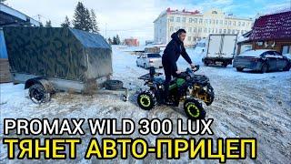 Квадроцикл PROMAX WILD 300 LUX тянет автомобильный прицеп!