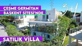 Çeşme Germiyan Başkent Sitesi Deniz Manzaralı 3+1 Satılık Villa