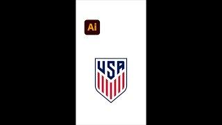 USA Logo Design Illustration - Adobe Illustrator tips #shorts - Design.lk