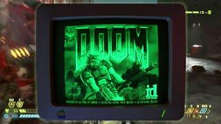 Doom 1 and Eternal on a Green Screen Monitor