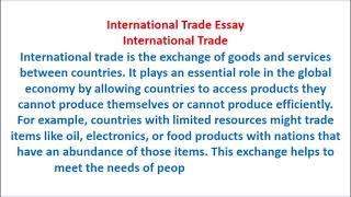 International Trade Essay