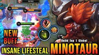 NEW BUFF!! OP Minotaur with New Item (INSANE LIFESTEAL) - Build Top 1 Global Minotaur ~ MLBB