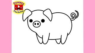 Cum sa DESENEZI un PORC usor de Desenat Pas cu Pas How to Draw a PIG Easy Step by Step