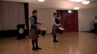 Scottish Drumming - Tyler Fry and James Laughlin playing a pipe band drum solo - improvisation!