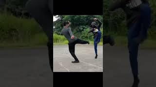 tony jaa best kick seson imitation ( isuru , sadew & ashika) #shorts #fitnesssquad