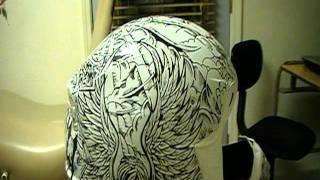 Sharpie art helmet by kingdezines for freestyle rider Seth Fargher