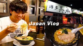 [Vlog] Daily life in Japan  I ate delicious Ramen late at night!!