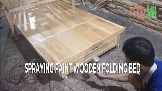 Spraying Paint Wooden Folding Bed Teddy Bear | Phun Sơn Giường Gấp Gỗ Gấu Teddy | Do Go 24H