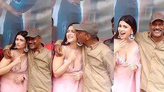 Director AS Ravi Kumar Publicly Kissed Heroine Mannara Chopra Infront of Media | Gulte.com