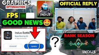 GOOD NEWSFor INDUS BATTLE ROYALE PLAYERS| OFFICIAL REPLY INDUS NEW UPDATE And RANK SEASON| INDUS BR