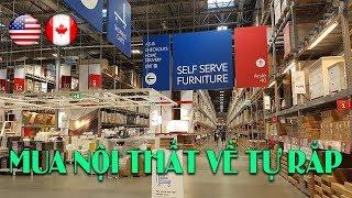 IKEA cửa hàng nội thất lớn ở Mỹ & Canada | Mua ghế ăn về tự lắp | Quang Lê TV #77