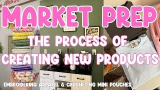 Market Prep Pt.1  Embroidering New Apparel & Creating Mini Crochet Pouches   Studio Vlog #77