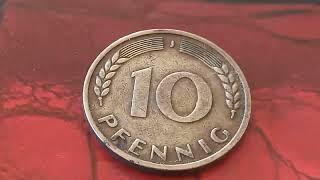  $ 20,000,00  DO YOU HAVE ONE ! Rare and Valuable Error Coin 10 Pfennig Germany 1950 "J"