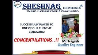 #SHESHNAG TECHNOLOGIES I Mr. Nagesh I Successfully placed I #Training I #RECRUITMENT I Job Services