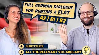 German Dialogue for Renting Apartment (A2, B1, B2)  | Make Appointment + View Apartment with Agent