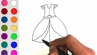 How to draw baby frock | Baby dress drawing easy Coloring for kids & toddlers  #kiddypd #17