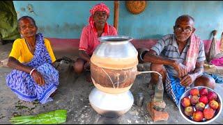 APPLE WINE MAKING | village style apple wine making by our grandfather & grandmother | desi daru