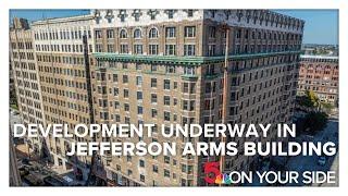 After nearly two decades of vacancy, development is underway inside Jefferson Arms Building