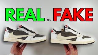 REAL VS FAKE! NIKE X TRAVIS SCOTT AIR JORDAN 1 REVERSE MOCHA UPDATED SNEAKER COMPARISON!