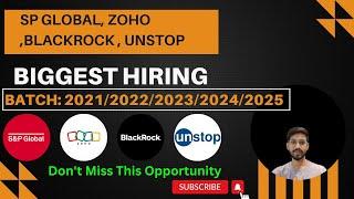 S&P Global |  zoho Hiring for 2025 Batch |OFF Campus Drive For 2025, 2024 Batch | Fresher Jobs