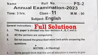 UP board Class 11 English Paper with solution | Solution English Paper | Exam Paper English 2023