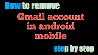 how to remove gmail account in mobile Tamil | Remove gmail account step by step  Remove gmail mobile