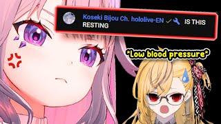 Biboo Speechless After Seeing Kaela Still Streaming With Low Blood Pressure【Hololive】